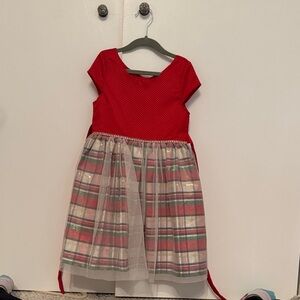 Nannette Red and Plaid Formal Kids Dress